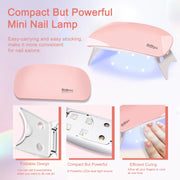 6 PCS Poly Gel Nail Kit With UV Lamp, Nail Brush And Nail Forms Top Base Coat Builder Nails Art Tools